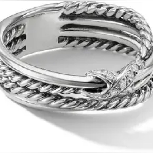 David Yurman Crossover Ring with Diamonds - Size 6.5 - Picture 2 of 8